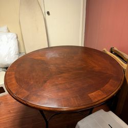 Elegant Wood & Metal Dining Table Set (Table + Chairs)