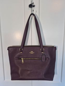 Coach Purple Saffiano Leather Tote Bag
#coach #saffiano