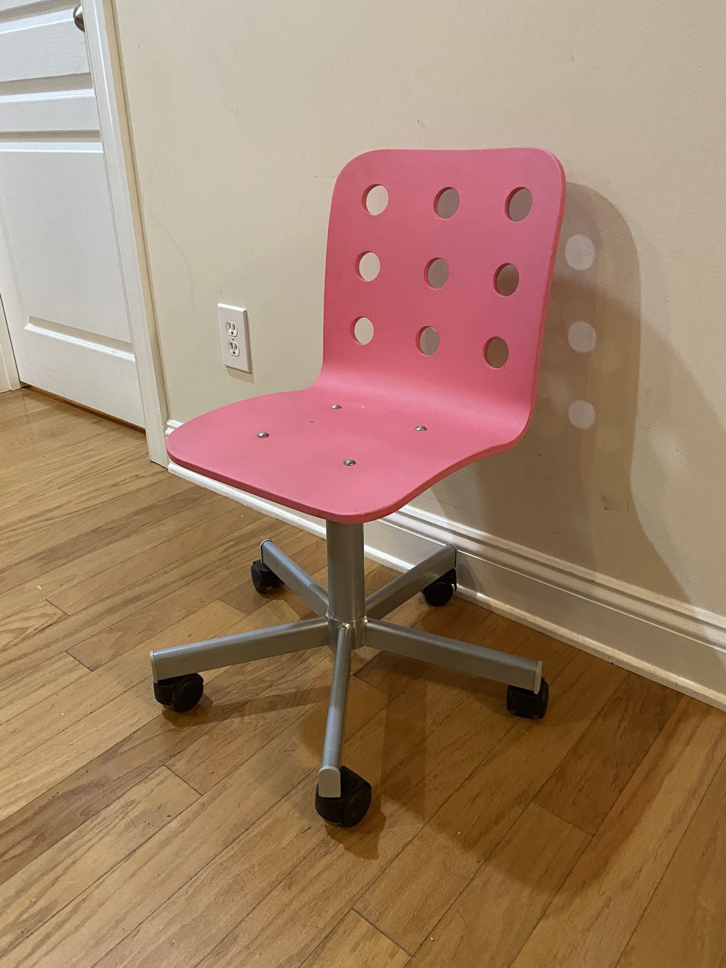 IKEA JULES Child Swivel Desk Chair Pink White Junior (Good condition)