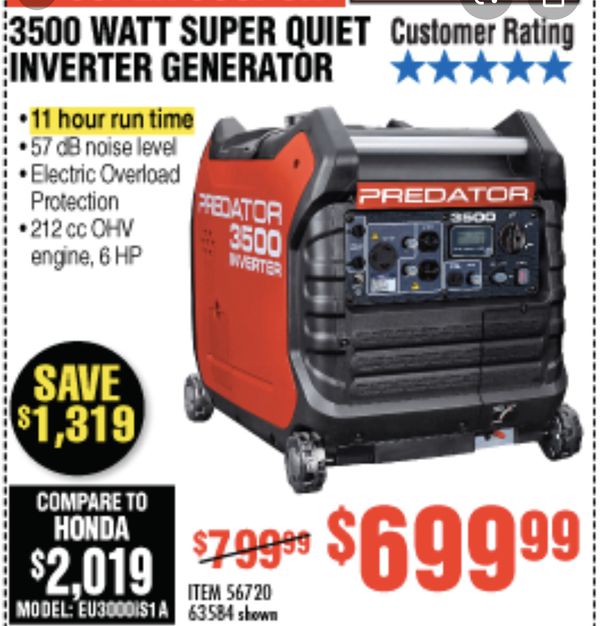 Generator inverter predator 3500 for Sale in Menifee, CA - OfferUp