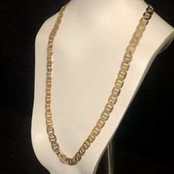 14k Gold Plated Mariner Chain 30" 12mm Plain
