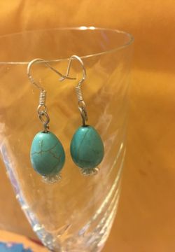 Turquoise earring with 925 Sterling silver hooks
