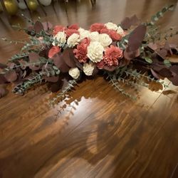 Wedding large sola flower/faux eucalyptus arrangement