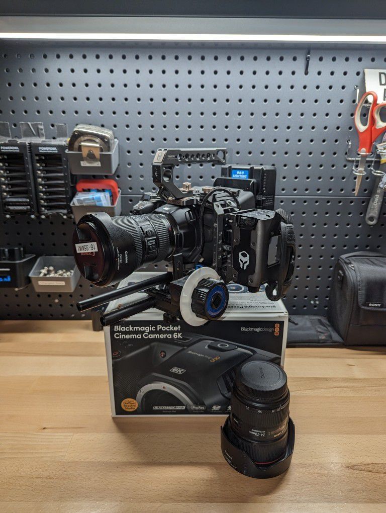 BMPCC 6K with Tilta Cage And Accessories. Canon 24-70 F2.8 & 16-35 F4