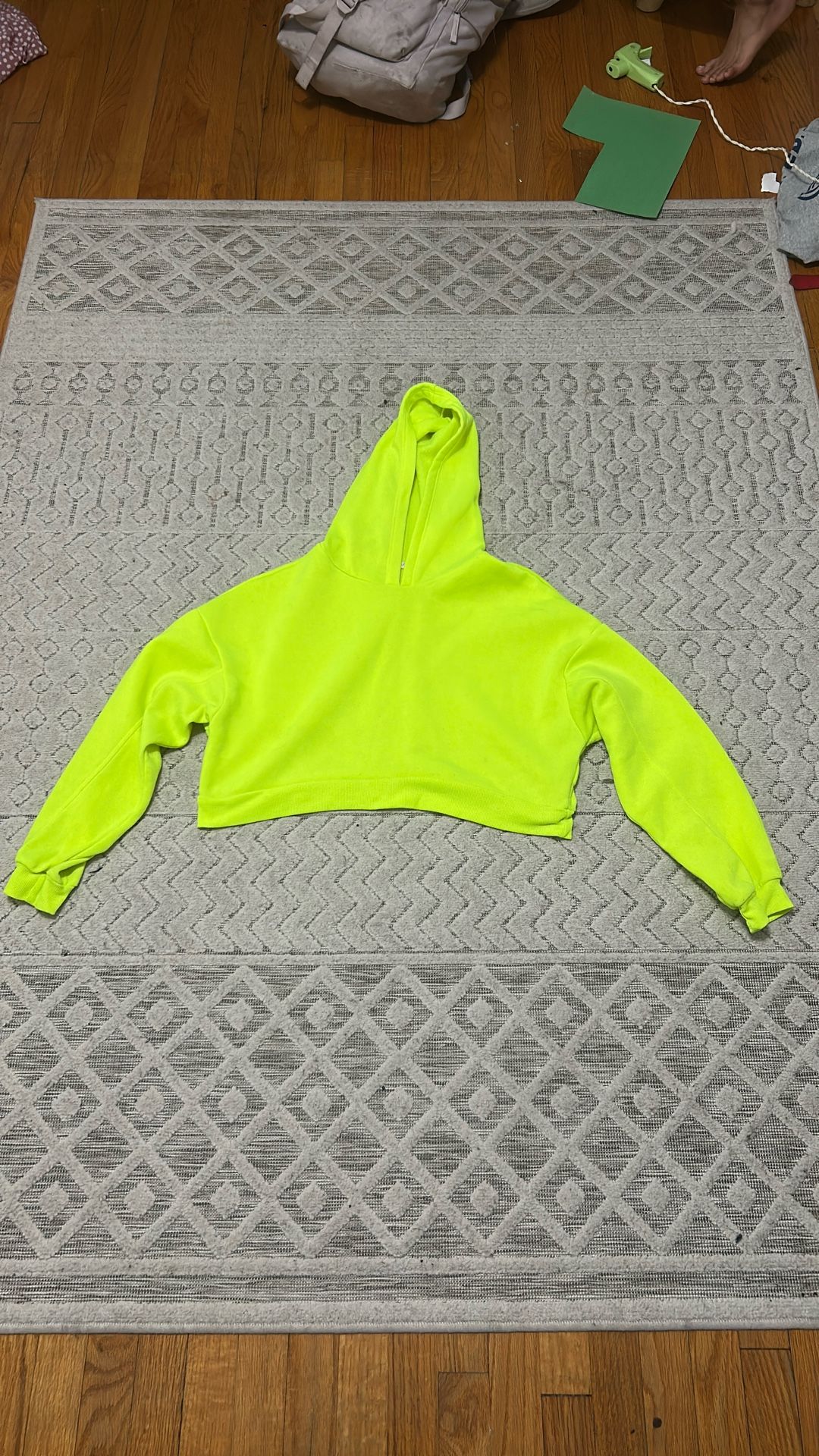 Neon Cropped Hoodie