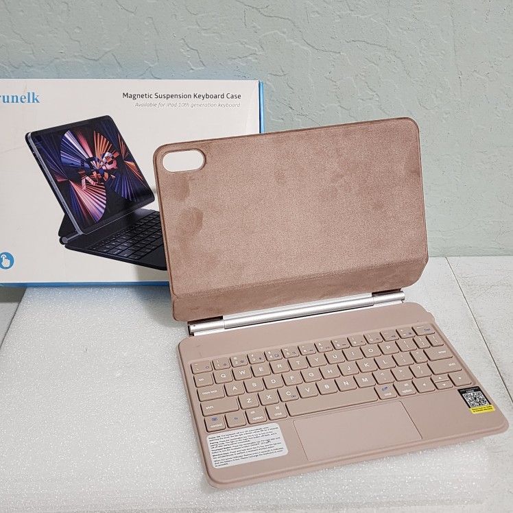 runelk Keyboard Case for iPad 10th Generation 2022 & 11th (A16, 2025-Rose Gold