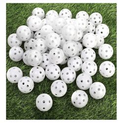 Faswin 100 Pack Practice Golf Balls, Plastic Golf Training Balls 41mm Hollow Airflow Golf Balls for Driving Range, Swing Practice, Indoor Outdoor Use,