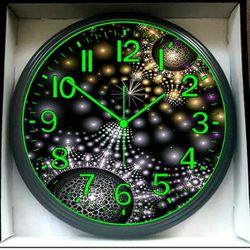 Gold and Silver Watch Glow in the Dark Wall Clock New