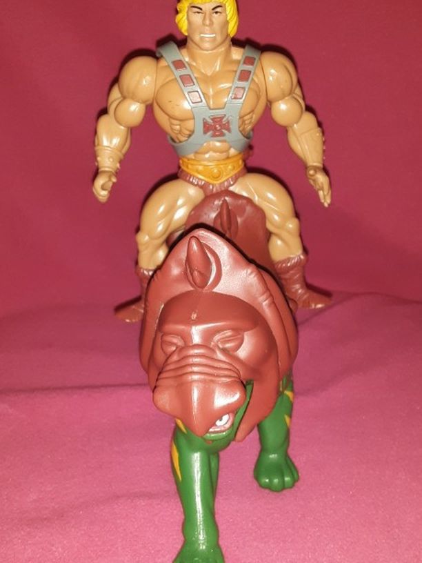1981 He-Man & Battle Cat Action Figures 