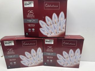 3 Sets New Celebrations Clear C9 Lights $10 Takes All 3. Must Pickup