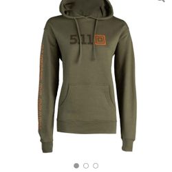 5.11 Tactical Gear Logo green  Women’s large  Long Sleeve Hooded Sweatshirt Pocket