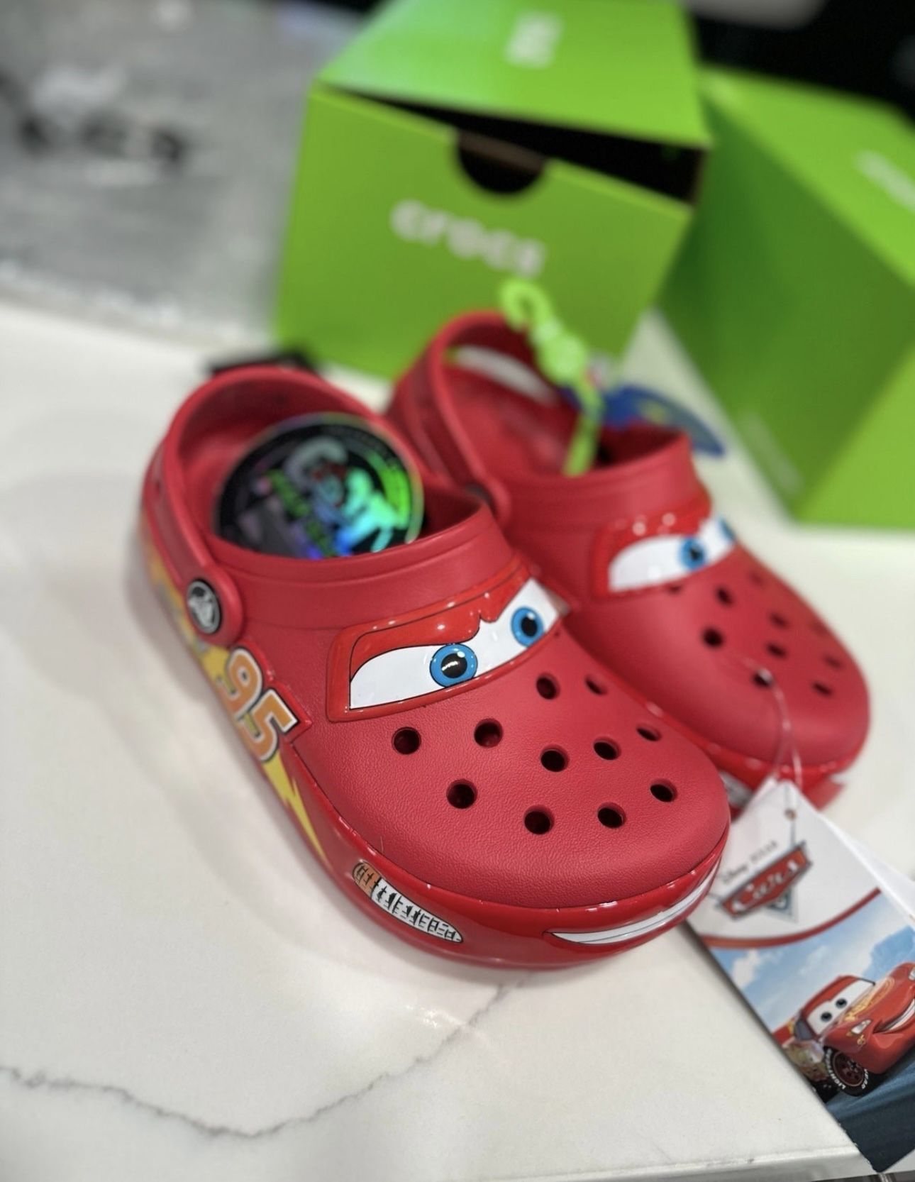Lightning McQueen Crocs in Kids Size 1Y