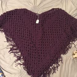 Purple Crocheted Shawl