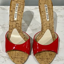 Slip on Heels Red Patent - Size 8