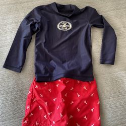 Boys 2T Rashguard And Swim Trunks