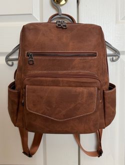 NEW!!! BROWN FAUX  SUEDE BACKPACK
