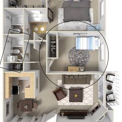 floor apartment, male, private bedroom and bathroom
