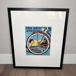 27x23 “Bicycle Ride," Saturday Evening Post Cover, August 16, 1941 Framed Art by Douglas Crockwell