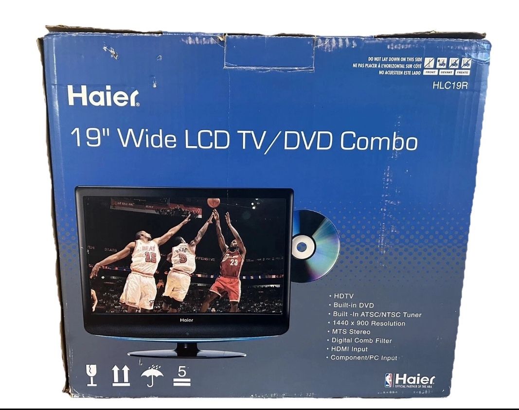 Haier HLC19R LCD TV DVD Combo Video Gaming Games Television Remotes New