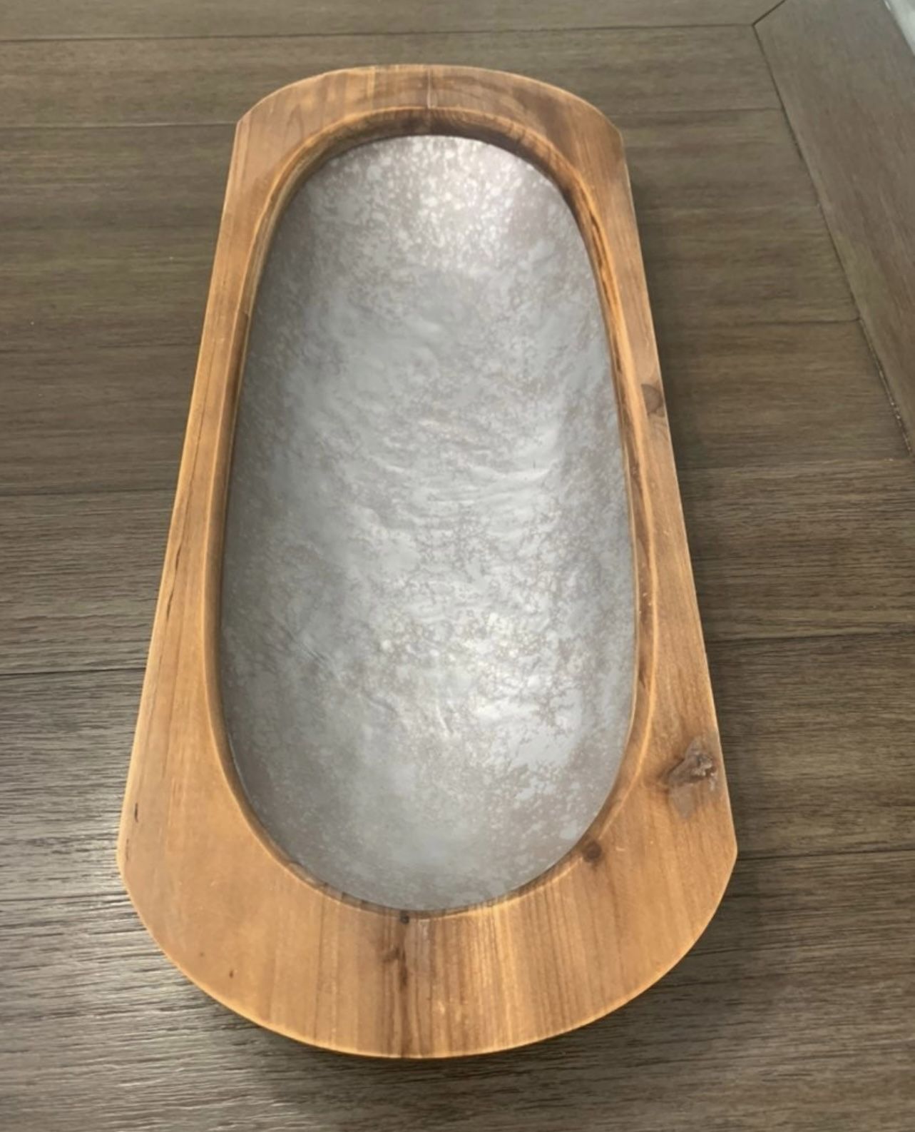 Wood and Metal Dough Bowl