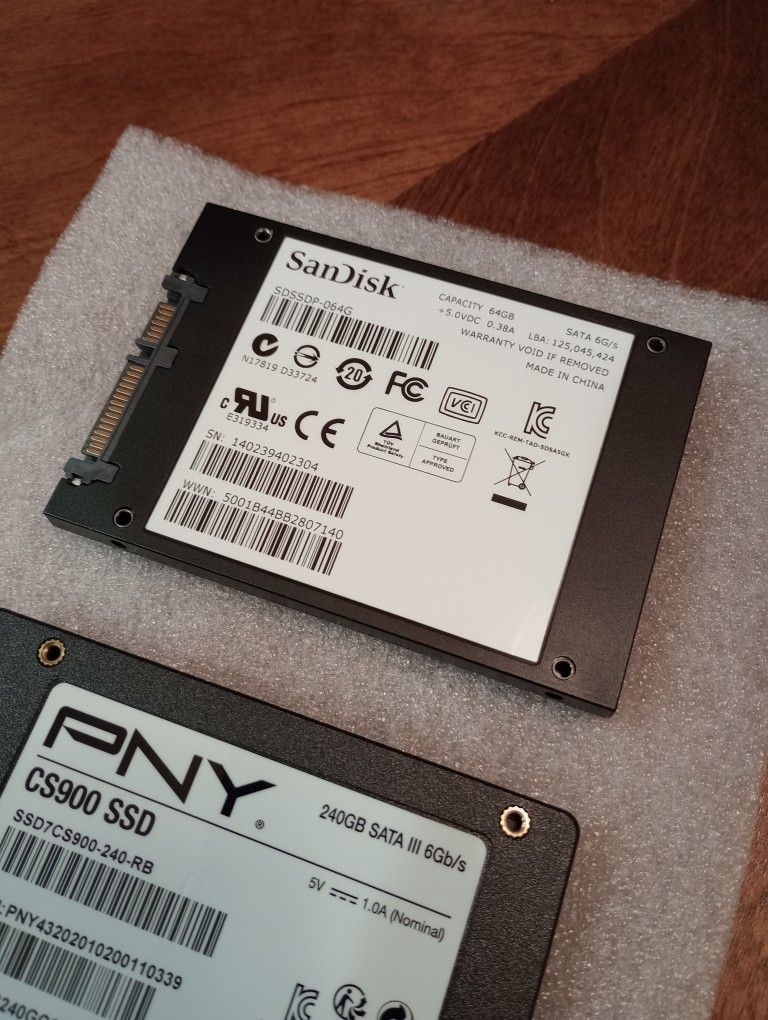 PNY and SanDisk SSDs