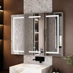 47.2 in. W x 35.4 in. H Rectangular Surface Mount Bathroom Medicine Cabinet with Mirror, Anti-fog function, LED Light