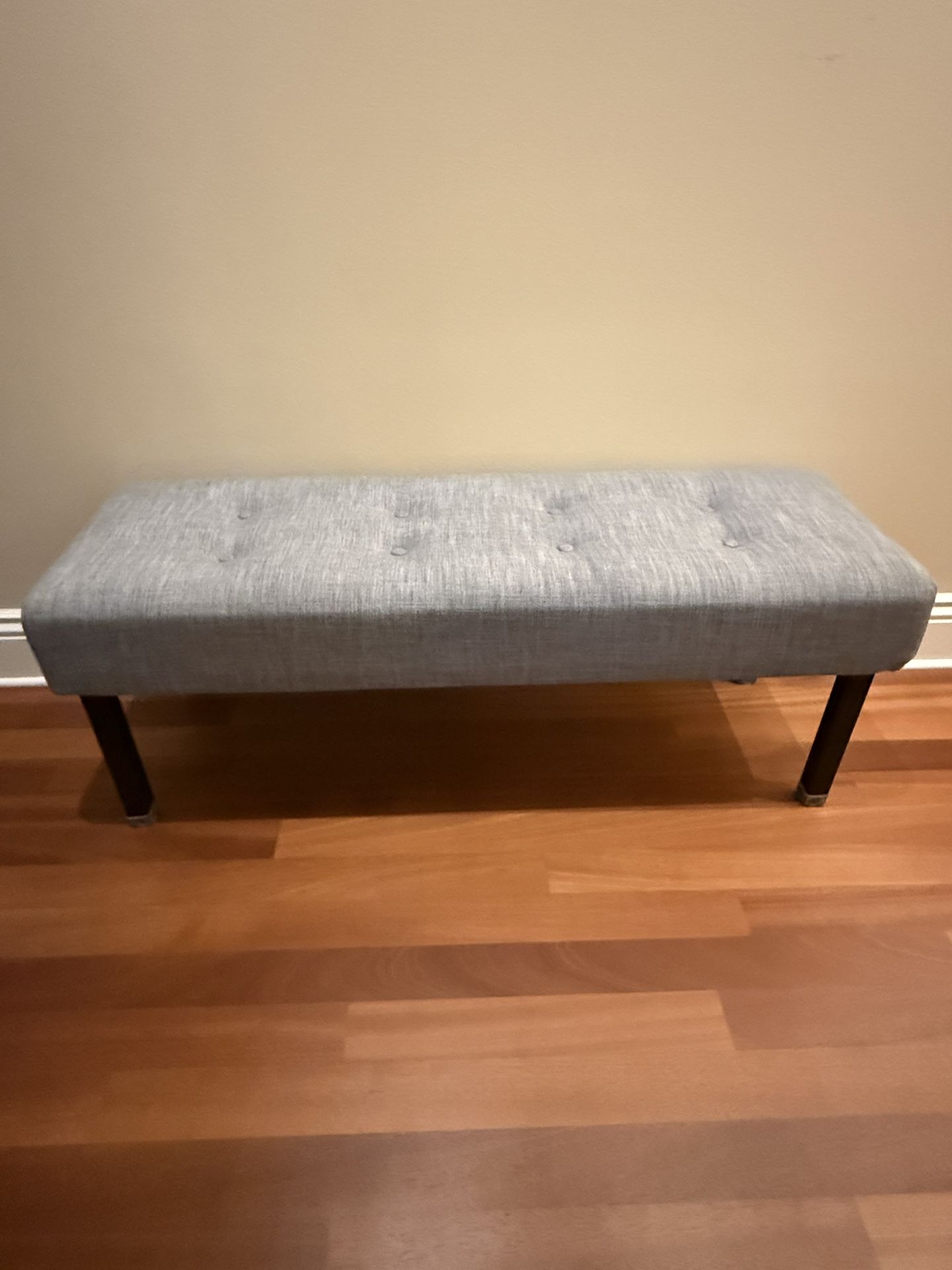  Zinus 52” Tufted Upholstered Bench Gray Linen