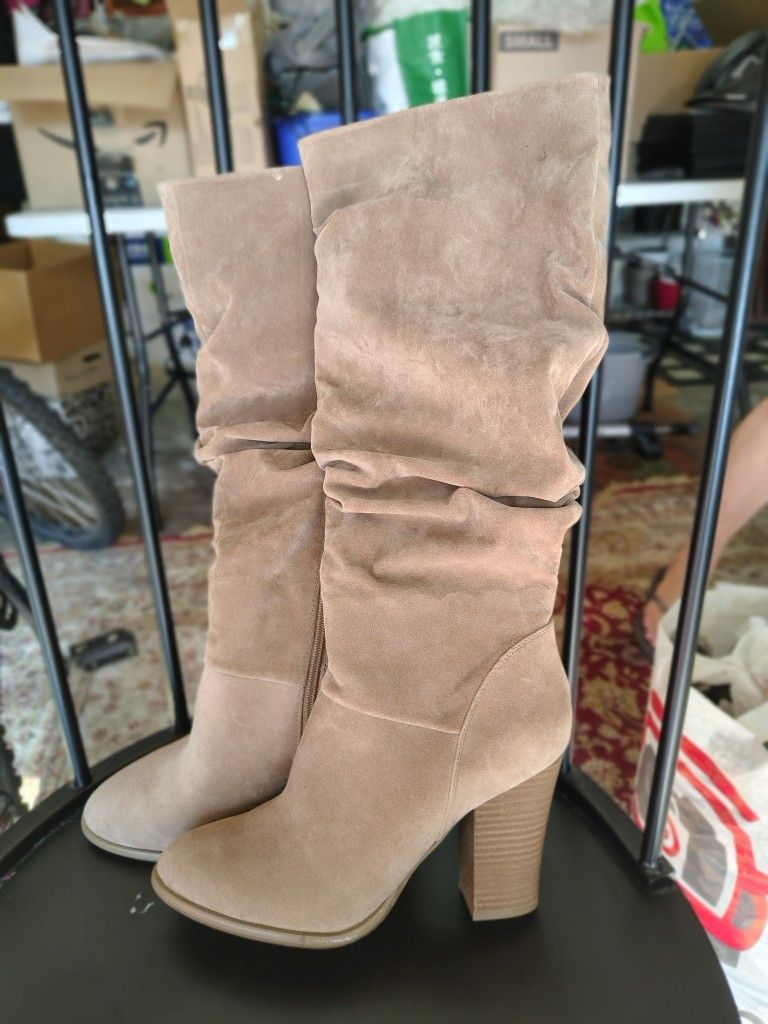 New Faux Suede Knee High Boots. Size 9.5. Target Brand, Never Worn