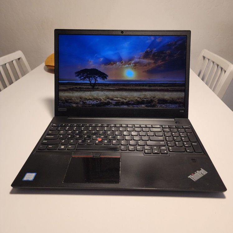 THINKPAD LENOVO E580 laptop 15.6-inch 
INTEL CORE I3-7020U 2.30GHZ 
4GB RAM - 240GB SSD
Windows 11 pro. Microsoft office installed.  Nothing wrong.  *