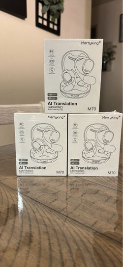 Merryking M70 AI Translation Earphones with Charging Case