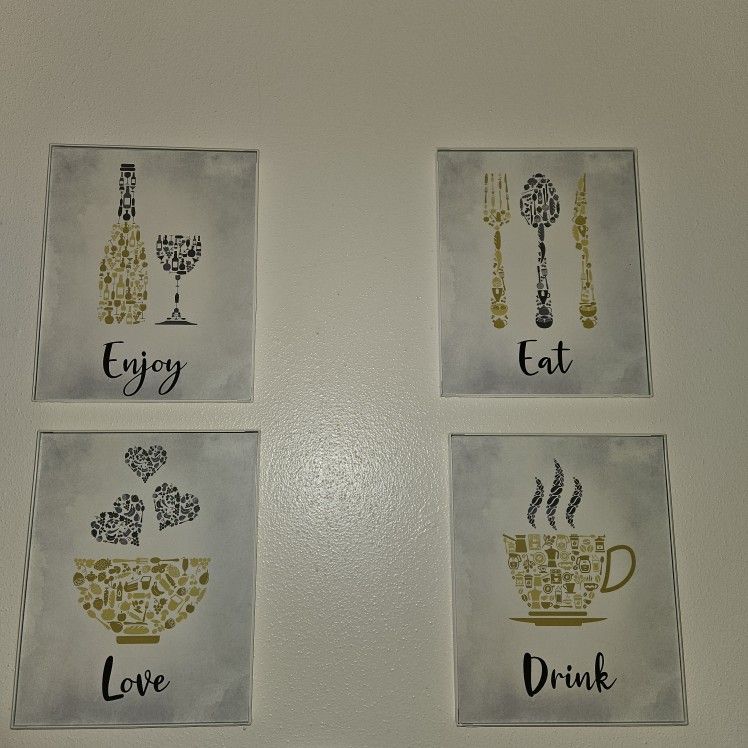 4 Piece Kitchen Wall Decor