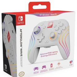 Afterglow Wave Wireless Motion Plus Nintendo Switch Controller White: Ergonomic, Bluetooth, Rechargeable 