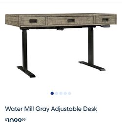 Water Mill Gray Adjustable Desk
