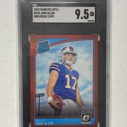 JOSH ALLEN 2018 DONRUSS OPTIC SGC 9.5 RED PRIZM /99 RATED ROOKIE BUFFALO BILLS