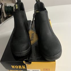 New WorkZone Men Size 8.5 Steel Toe Oil & Slip Resistance Electrical Hazard PPE 6” Elastic Pull On Boot