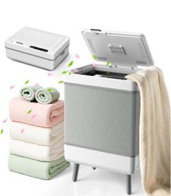 Foldable towel warmer, 35L large capacity with PTC heater, aromatherapy, temperature and timer functions, for up to three extra large 45"x70" towels, 