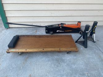 2.5 ton jack + work slider + two jack stands