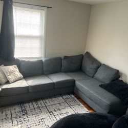 L-Shaped Sectional Sofa couch grey