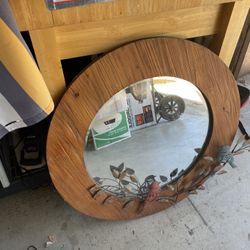 Rustic Mirror, Bird Theme Yard Art