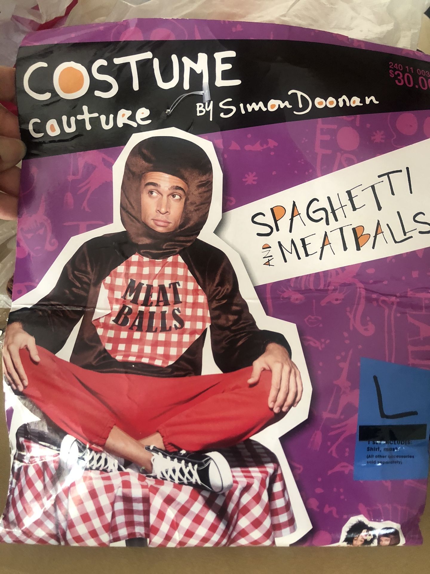 Spaghetti & Meatballs Halloween Costume. I have the woman’s Costume too. Like New ( used once )