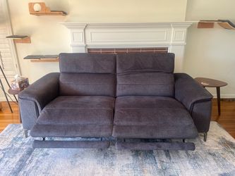 Dark blue electric reclining sofa