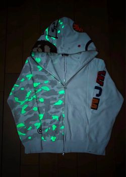 Glow in dark grey bape jacket full zip up
