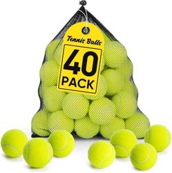 new 40Pcs Tennis Balls, High Elasticity Tennis Balls Bulk, Comes with a Portable Mesh Bag, Tennis Ball for Dogs, Suitable for Beginner Training Ball, 