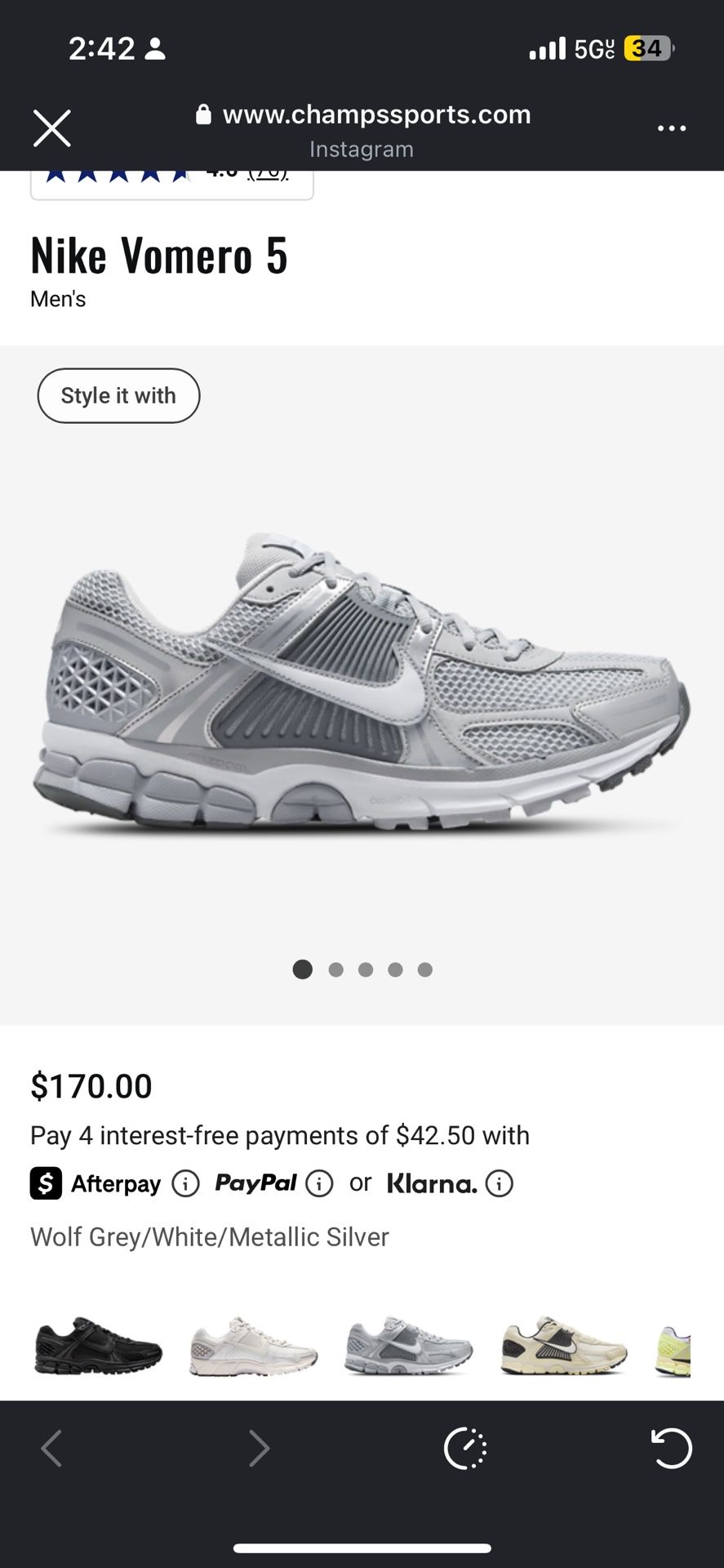 Brand New Nike Air Vomero 5 Greys