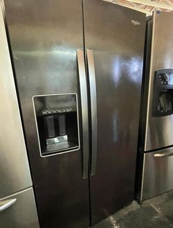 Whirlpool Side-by-Side Black Refrigerator Fridge
