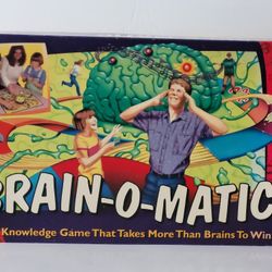 Vintage 1998 Brain-O-Matic Electronic Trivia Board Game DaMert Complete WORKS. This vintage 1998 Brain-O-Matic electronic trivia board game by Damert 