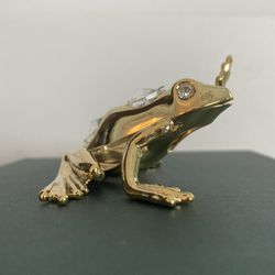 Gold-Plated Frog With Swarovski Crystals