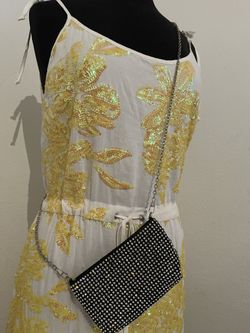 Black Sparkly Diamond Crossbody