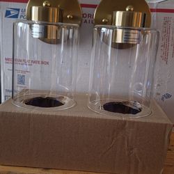 2 pack wall sconce brass