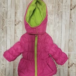 Pink Platinum Baby Girls' Hot Pink Animal Print Puffer Jacket Coat | Size 12M